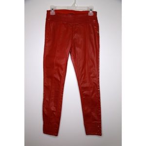 Zara Size 4 Wet Denim Red Pants